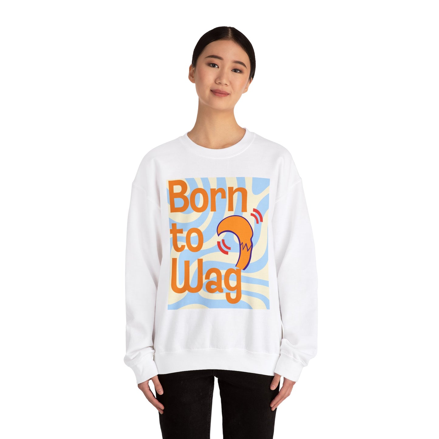 Born to Wag Unisex Crewneck Sweatshirt - Cozy Dog Lover's Apparel