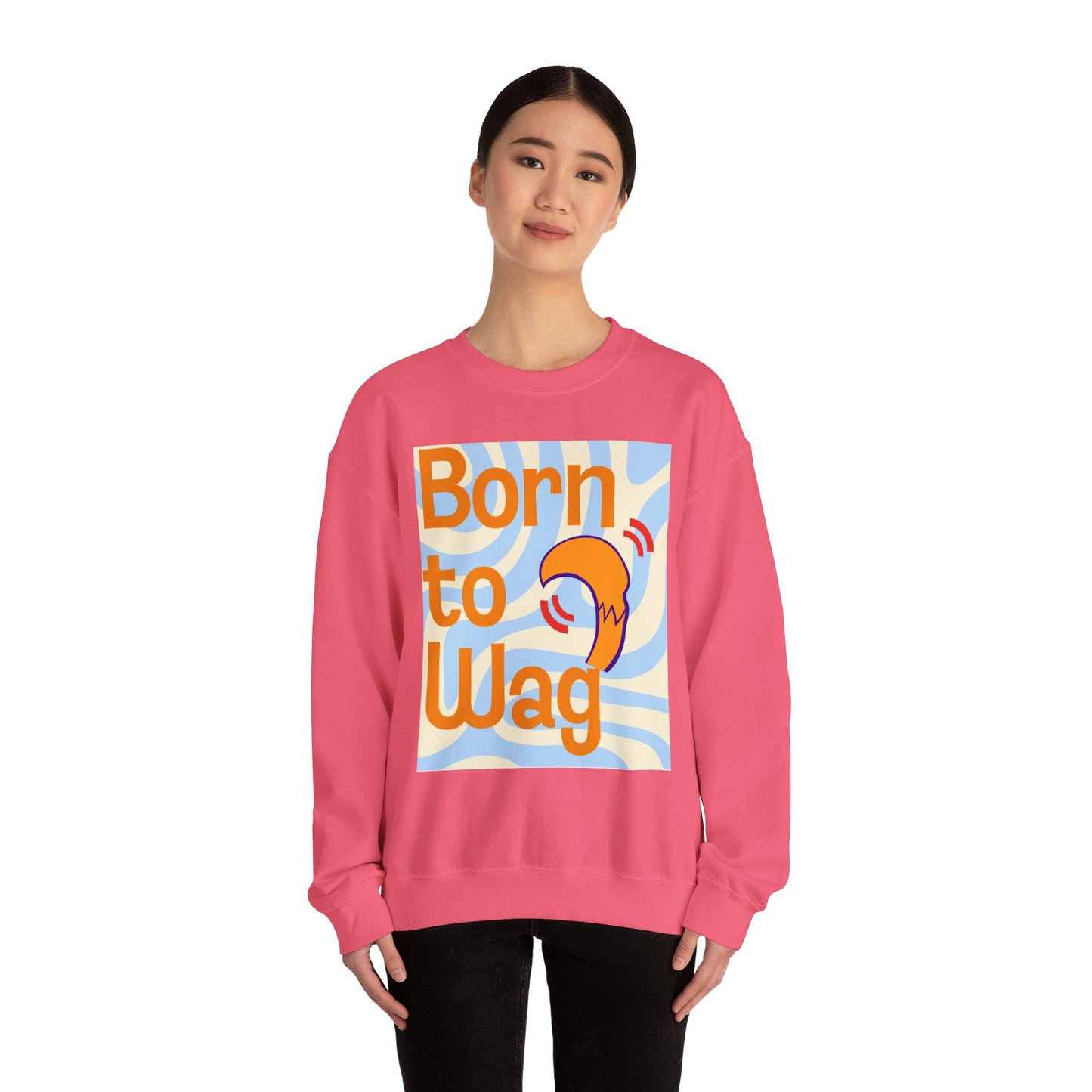 Born to Wag Unisex Crewneck Sweatshirt - Cozy Dog Lover's Apparel